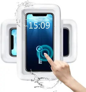 बौछार फोन धारक निविड़ अंधकार 480 डिग्री रोटेशन बौछार फोन के मामले में iPhone के लिए बाथरूम की दीवार माउंट अप करने के लिए 6.8 "सेल फोन