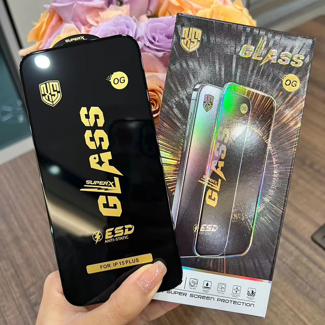 Og Anti Static Tempered Glass Screen Protector Esd Big Curved Edge Screen Protector for Iphone for Samsung