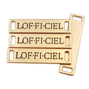 Diy Hand Naaien Metalen Tags Mode Kleding Accessoires Verguld Goud Custom Logo Metalen Kleding Label