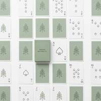 Jeu de cartes personnalisé minimaliste nordique vert sauge mat gaufré pour cadeaux promotionnels