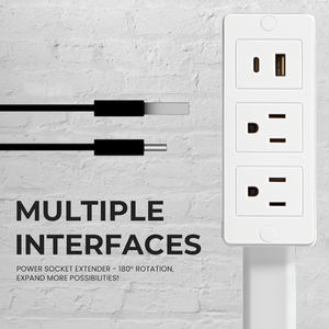 家庭用電気コンセントエクステンダースティック180 ° 回転電気コンセントエクステンダー - Product Image 4