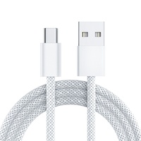 Câble de données tressé Type-C couleur macaron 2m pour iPhone/Android, charge rapide, vente en gros