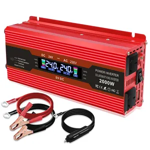 Soket AS Inverter daya DC 24V ke AC, Inverter daya 800W 2000W gelombang sinus dimodifikasi 220V 230V 240V untuk mobil