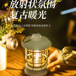 Linterna de Camping Explorers de 219.5mm, Recargable, Luz Cálida Retro, Iluminación para Tiendas de Campaña al Aire Libre - Product Image 1