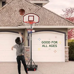 Iunnds Draagbare Basketbalring Outdoor Kids Basketbaldoel, Pe Backboard Achtertuin Basketbalsysteem