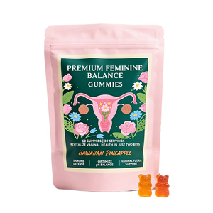 Gummies probiotiques pour femmes pour la santé vaginale et l'équilibre du pH, fabricant de compléments sous marque privée, MOQ flexible, certifié cGMP COA - Product Image 1