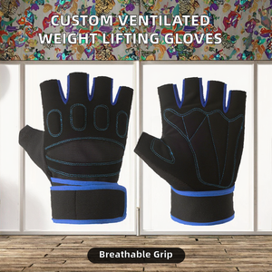 Guantes de Entrenamiento de Levantamiento de Pesas de Poliéster con Protección Acolchada en la Palma y Cierre de Gancho y Bucle, Unisex, con Logotipo Personalizado al por Mayor 2026 - Product Image 2