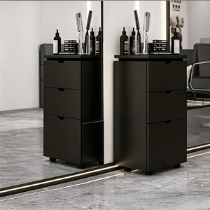 2026 NEW Modern Wood Barber Shop & Beauty Salon Storage Trolley Cart with Strong Load Bearing - Product Image 6