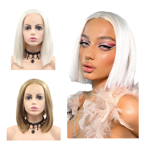 Chất lượng cao 24 inch đầy màu sắc dài thẳng tóc giả 13x3 glueless chịu nhiệt tổng hợp phía trước ren tóc giả cho phụ nữ cosplay - Product Image 6