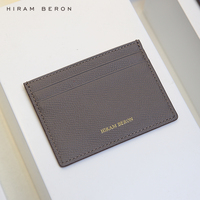 Dompet Kartu Kredit Kulit Italia Abu-abu Gaya Bisnis untuk Pria Grosir Dropship