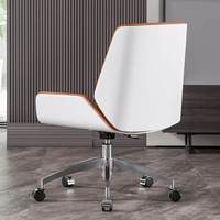 Fauteuil de bureau en cuir véritable avec accoudoirs – Confortable pour les longues sessions, polyvalent pour chambre, bureau et diffusion en direct