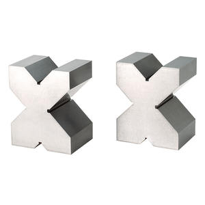 Par de prismas rectificados Fervi de 100 x 80 x 60 mm, precisión de 1/100 mm para instrumentos de medición - Product Image 1