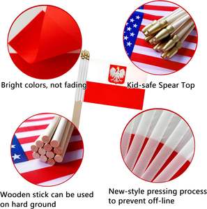 Logotipo personalizado 14x21CM Mesa de poliéster Portador de bandera ondeando banderas polacas y banderas de automóviles - Product Image 5