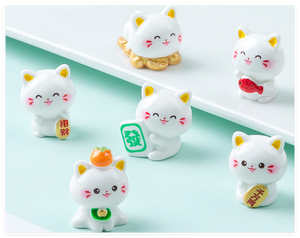 Ornamenti da Scrivania, Animali in Miniatura, Bambole Cinesi, Gatto Portafortuna in Resina, Fata Dorata Dipinta a Mano, Mini <span class=keywords><strong>Giardino</strong></span> <span class=keywords><strong>Feng</strong></span> <span class=keywords><strong>Shui</strong></span> 3D - Product Image 5