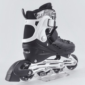 Funda dura Popular para niños y adultos, <span class=keywords><strong>patines</strong></span> en línea ajustables de <span class=keywords><strong>4</strong></span> tamaños, <span class=keywords><strong>ruedas</strong></span> PU ligeras - Product Image 5