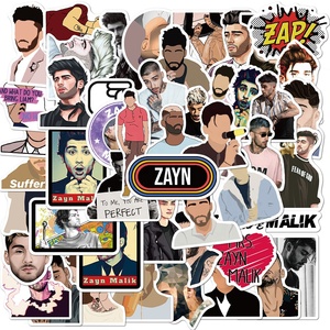 50 pièces <span class=keywords><strong>Zayn</strong></span> Malik royaume-uni chanteur vinyle autocollants pour fille réfrigérateur bouteille planche à roulettes téléphone bagages ordinateur portable découpé autocollant - Product Image 1