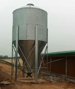 Galvanized Steel Sheet Silo bin for corn grain for feeds storage poultry and pig farm feed bins Automatic feeding system