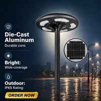 Lampe solaire UFO 50W pour poteau, étanche IP65, batterie LiFePO4, allumage automatique du crépuscule à l'aube, pour jardin, villa, parc, cour, allée