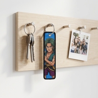 Stock Anime llavero Digital Luffy Zoro dibujos animados Jet Tags hecho a mano Metal tejido tela bordado llaveros bolsa colgante regalo
