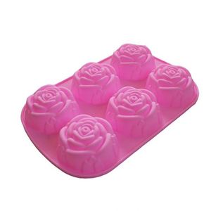 Cetakan Silikon DIY Berkualitas Tinggi dari Supplier Cina, 6 Lubang Bentuk Mawar 3D untuk Kue, Puding, dan Jelly - Product Image 4