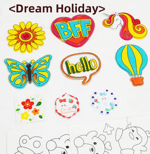 Jouet éducatif créer votre propre fenêtre paillettes peinture Art Suncatcher artisanat Kit <span class=keywords><strong>bricolage</strong></span> vitrail effet acrylique Suncatcher Kit - Product Image 6