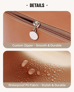 EASTAR - Bolsa de Maquillaje de Viaje, Gran Capacidad, Impermeable, de Cuero PU, Abertura Plana, Portátil, para Cuidado de la Piel - Product Image 6