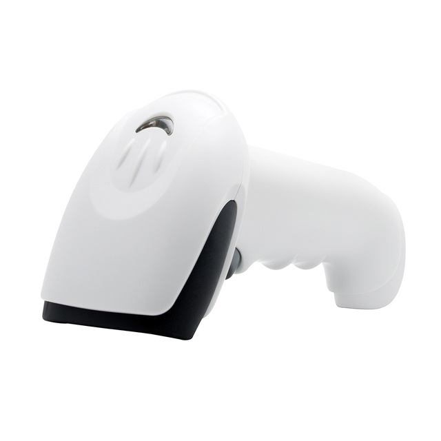 White and Black Handheld Wired USB 1/2D Scanner POS Barcode Scanner