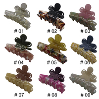 Pinces à cheveux en acétate de 6,1 cm, brillantes, durables, motif floral mignon, accessoires pour cheveux, mode 2025, maintien sécurisé pour toutes les coiffures