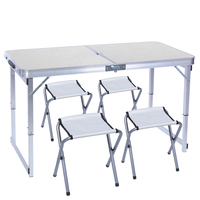 Vente en gros table pliante de jardin avec quatre chaises table de camping pliante en alliage d'aluminium pour jardin extérieur