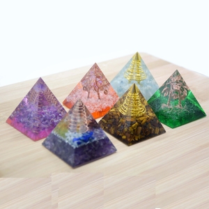 Orgone Pyramids Chakra Stone Natural Gemstone Spiritual Healing Crystals Energy <strong>Orgonite</strong> Pyramid Decorative Product Trusted - Product Image 6