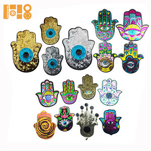 Patch in PVC Ricamato con Paillettes a Forma di Palma, Occhio del Diavolo, Accessori per <span class=keywords><strong>Abbigliamento</strong></span>, Ricamo con Perline Fai-da-Te - Product Image 5