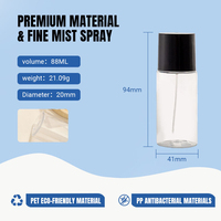 Flacon vaporisateur de parfum décoratif de 88ml de tailles personnalisées corps transparent avec pulvérisateur d'or pour un usage personnel ou de marque