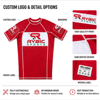 Ensemble Rash Guard Arts Martiaux Mixtes RYBIC SPORTS – T-shirt à Manches Courtes et Short en Polyester avec Logo Imprimé par Sublimation sur le Devant