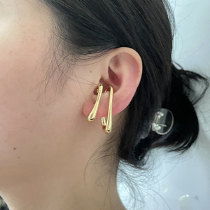 Single Piece Double Layered Irregular Ear <strong>Cuffs</strong> Asymmetric Gold Clip on <strong>Earring</strong> Without Piercing Minimalist Fashion Jewelry 2021 - Product Image 3