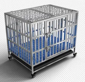 Square tubes Heavy Duty Stainless Steel Folding Cages for Dogs