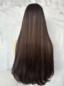 最佳质量直生人发假发高清蕾丝上衣棕色巴拉伊格突出犹太犹太无层隐形结 - Product Image 5