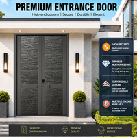Puerta de Entrada de Lujo Posmoderna de Aleación de Aluminio para Villa, Puerta de Seguridad Blindada de Alta Gama, Puerta Frontal Antirrobo Personalizada, 5 Años de Garantía