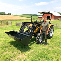 Tracteur compact 4x4 le plus vendu, mini-tracteur agricole à 4 roues motrices avec pompe et boîte de vitesses, accessoires complets inclus