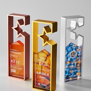 Trofeo <span class=keywords><strong>in</strong></span> Cristallo con Bordo <span class=keywords><strong>in</strong></span> Lega di Zinco Personalizzabile con Incisione Laser 3D per Eventi Aziendali - Product Image 5