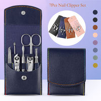 Coupe-ongles professionnel en acier inoxydable, ensemble de manucure, kit de toilettage de voyage, ensemble de manucure et pédicure, kit de beauté, 7 pièces améliorées