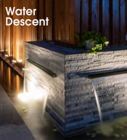 Nouveau design en acier inoxydable 304/316 LED mur cascade fontaine jardin décoratif cascade descente d'eau pour piscines