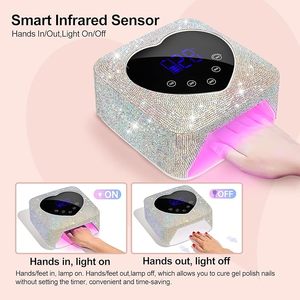 Lámpara UV LED para Uñas de 72W, Recargable e Inalámbrica, Secador de Uñas UV para Uñas de Gel, Lámpara de Curado Rápido con Diamantes Brillantes para Esmalte de Gel - Product Image 6