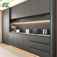 Bande lumineuse LED moderne en aluminium gris dépoli, étanche, anti-termites, sans formaldéhyde, écologique, pour armoire de cuisine, facile à installer