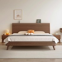 Cadre de lit en bois massif de luxe Double Queen King Size Mobilier d'intérieur Design français moderne pour chambre à coucher