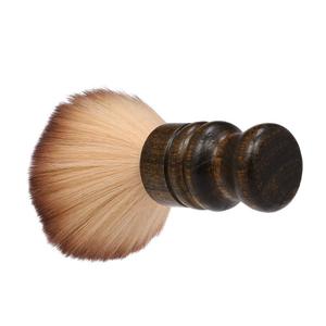 Cepillo de cuello para <span class=keywords><strong>peluqueros</strong></span> con mango de madera, cepillo de nailon suave para limpiar el rostro, cepillo para barberos - Product Image 4