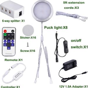 Kit de Iluminación LED RGB para Debajo del Gabinete, Paquete de 4 Luces LED de Colores Cambiantes con Control Remoto Inalámbrico RF para Cocina - Product Image 4