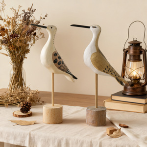 Modèle d'oiseau méditerranéen en bois, ornement décoratif pour salon, décoration de la maison, pièce unique - Product Image 3