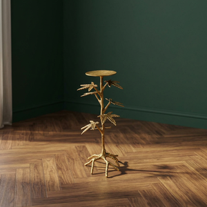 Support de bougie portable en aluminium fait main, écologique, avec motif d'arbre, décoration durable pour la maison - Product Image 4