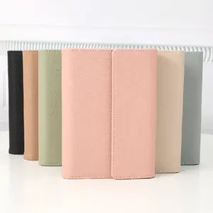 6 Farben Ready Pebble Texture A6 Gold Ring Binder Notebook Brieftasche als Budget Binder Brieftasche, Geldbörse oder Money Binder Organizer