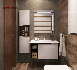 Usine Directement Bleu Lavabo Mat Blanc Armoire de salle de Bain <span class=keywords><strong>Avec</strong></span> Machine à Laver - Product Image 5
